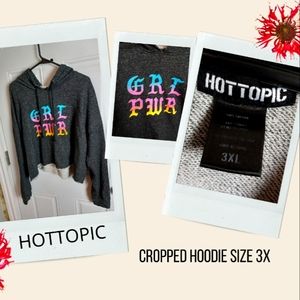 Hot Topic crop GRL PWR hoodie